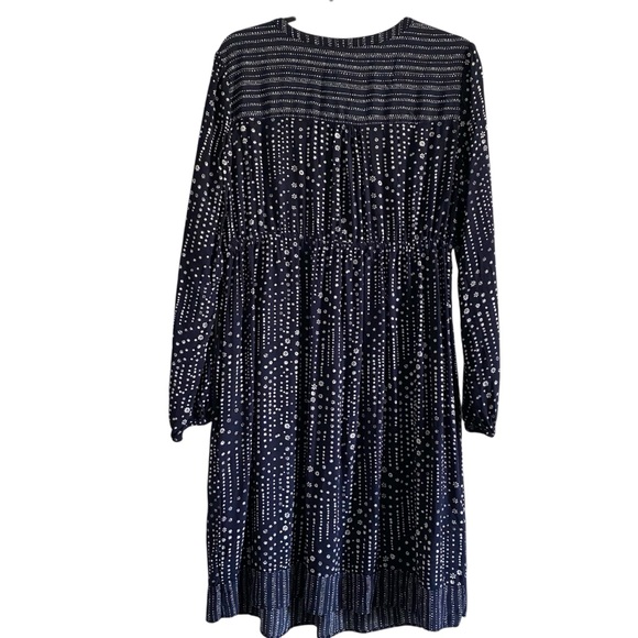 GAP Maternity Navy Boho Midi Dress – Long Sleeve Tassel Tie Waist Peasant Style - Picture 2 of 9